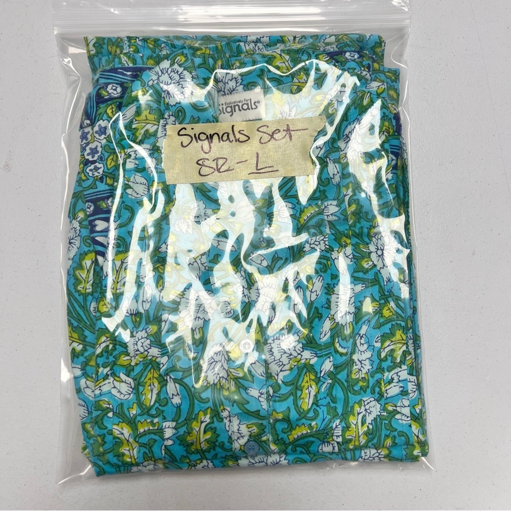 Signals NEW Teal Women’s 2piece Pajama Pant Set SZ L - Picture 11 of 12